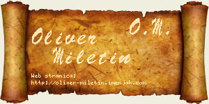 Oliver Miletin vizit kartica